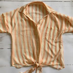 ✨Sheer Peach Tie Top